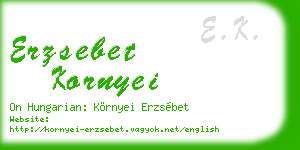 erzsebet kornyei business card