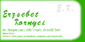 erzsebet kornyei business card